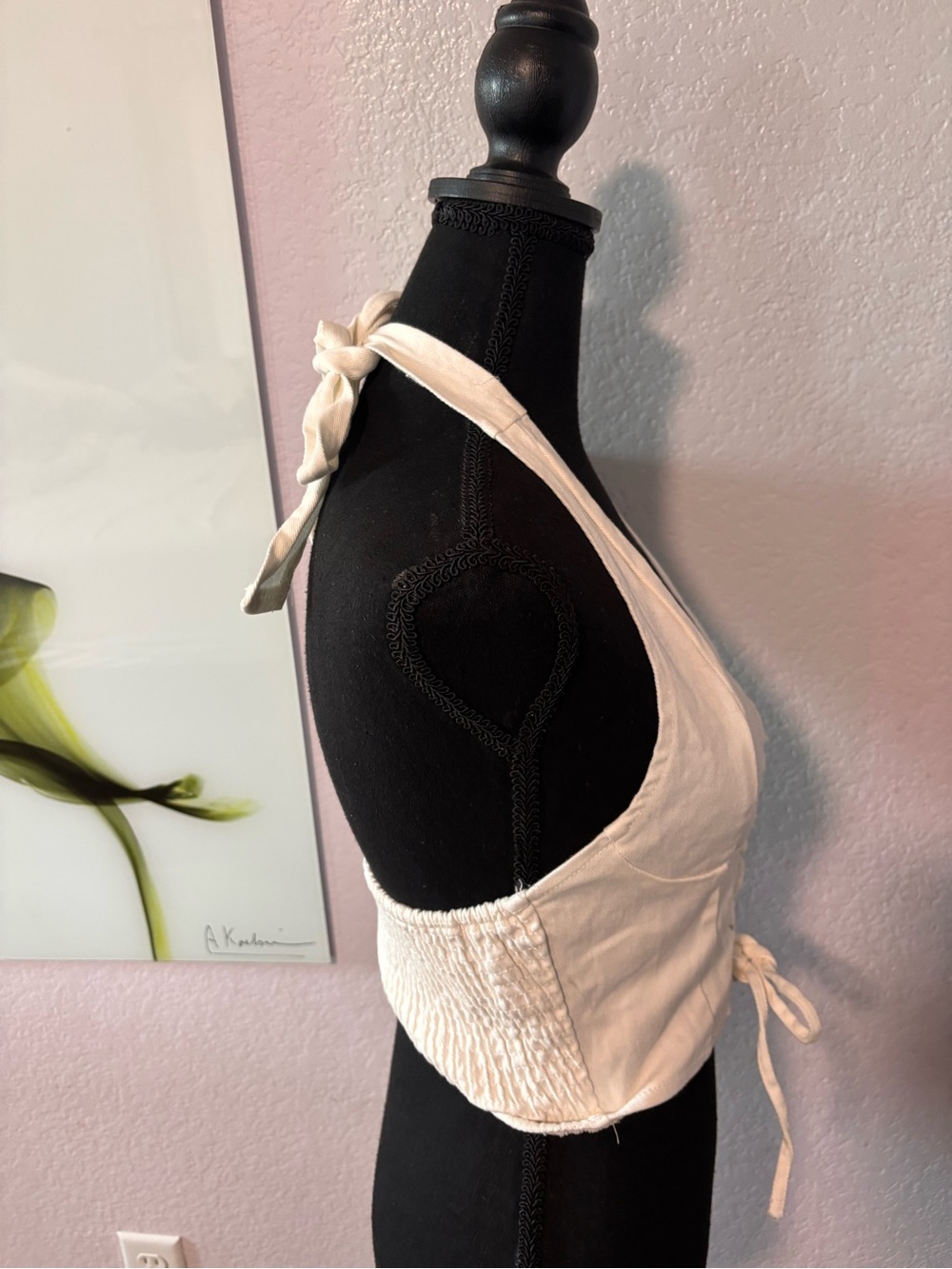 SHEIN white crop top shirt size small - Picture 2 of 4